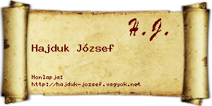 Hajduk József névjegykártya